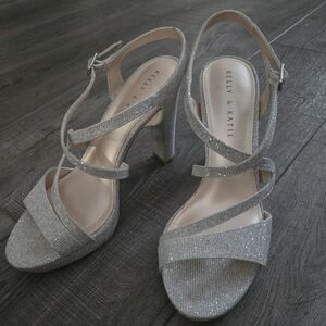 Kelly & Katie Silver Glitter Women's Heels
